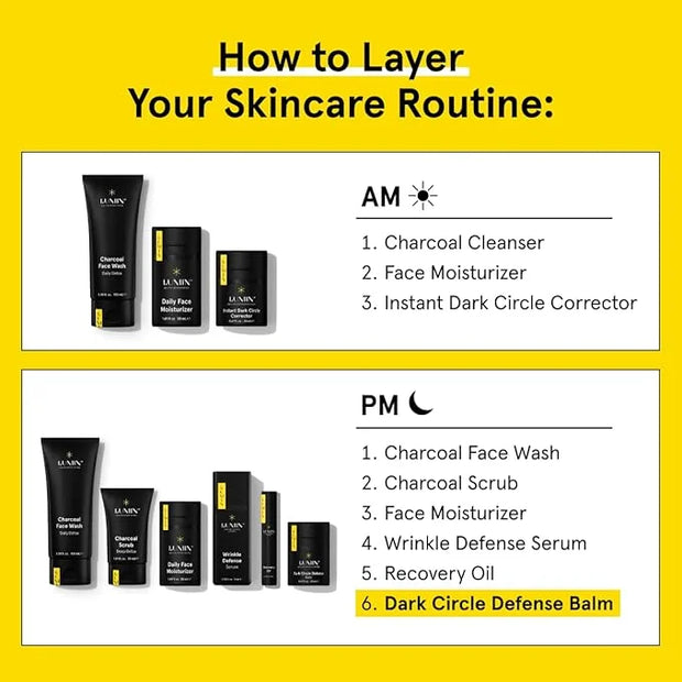 Lumin - Men's Dark Circle Defense Balm - Anti-Aging Korean Formulated Eye Cream Treatment for dark circles, fine lines, & ...