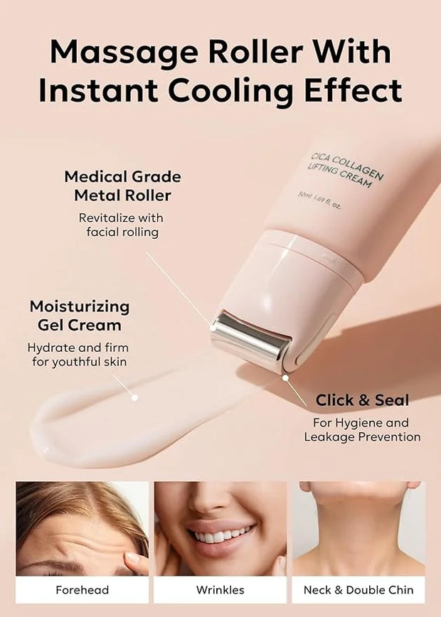 [K-Beauty] Bewants Cica Collagen Lifting Cream(1.7 fl oz) and Phyto Collagen Roll-On Eye Cream - Product Image