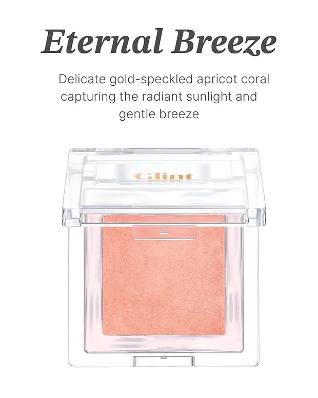 Glint Baked Blush (Eternal Breeze, 0.08oz) - Long-Lasting, All-Day Face Blush Powder for a Natural Look. Korean Skin Care,...