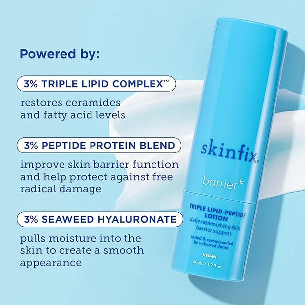 Skinfix Barrier+ Triple Lipid-Peptide Lotion: Lightweight, Hydrating Lotion To Help Rescue & Repair The Skin Barrier, 1.7 ...