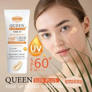 QUEEN SUN PLUS | TONE UP Sunscreen SPF 60 Primer-Anti Aging, Face Moisturizer- Vitamin B3, B5, E- Non-Greasy, Silky Touch,...