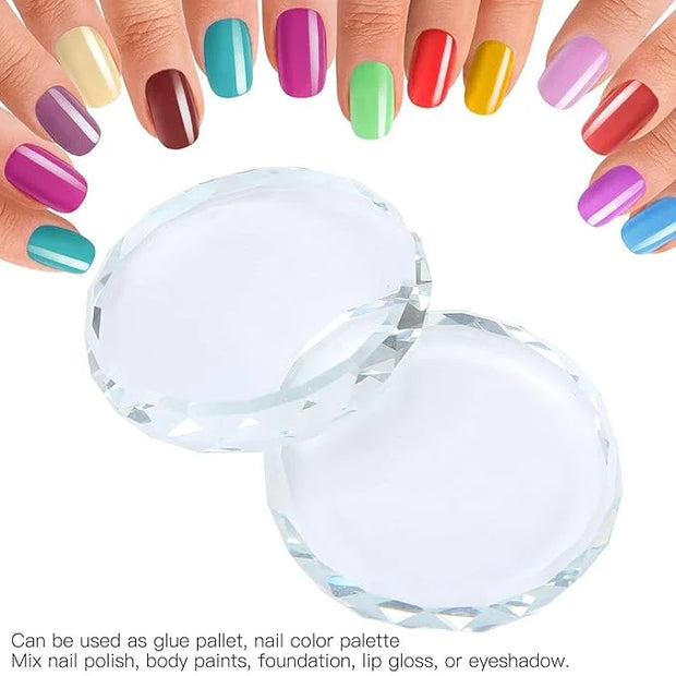 2Pcs Nail Art Palettes, Manicures DIY Color Mixing