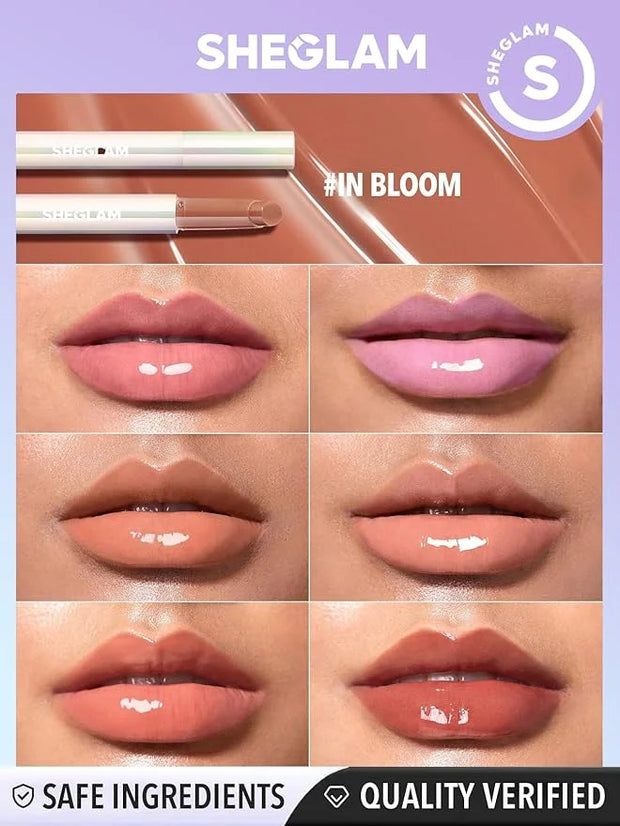 SHEGLAM PoutPerfect Moisturizing Solid Lip Gloss Non Sticky Lipstick with Coconut Oil - In Bloom - Product Image