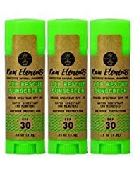 Raw Elements Organic Outdoor Sunscreen Lip Balm Rescue - SPF 30, UVA-UVB Protection, Reef-Safe, Non-Nano Zinc, Water Resis...