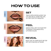 Sacheu Lip Liner Stay-N Peel Off Lip Stain — Long Lasting Matte Lip Tattoo Transfer Proof Lipstain Infused with Hyaluronic...