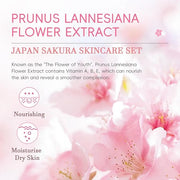 Cherry Blossom Skin Care Kit - Skincare for Girls 10-12 - Hydrating Travel Essentials - Travel Kit with Face Wash, Essence...