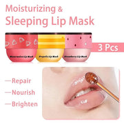 3 Pcs Bee Lip Balm Honey (Honey+Strawberry+Watermelon)