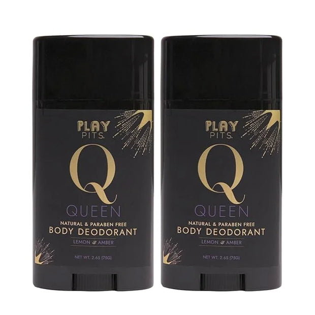 PLAY PITS - 2 Pack - Natural Deodorant - Safe for Men & Women w/Sensitive Skin - Clean, Non-Toxic, & Paraben Free – QUEEN ...