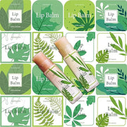 CRASPIRE Lip Balm Labels 80pcs Homemade Container（Leaves-Green）