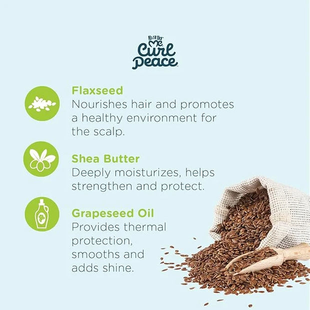 Just For Me Curl Peace Defining Curl & Coil Cream - Holds & Hydrates, Contains Flaxseed, Avocado Oil & Black Castor Oil, N...