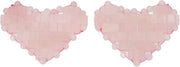 2Pcs Rose Quartz Eye Mask, Jadestone Eye Patch Reduce Facial Edema Relieve Eye Strain Heart Shaped Stone Eye Pad for Massa...