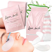 100 Pairs Eyelash Extension Under Eye Gel Pads by Lyon Lash - Lint Free with Aloe Vera Hydrogel Eye Patches, Premium Eyela...