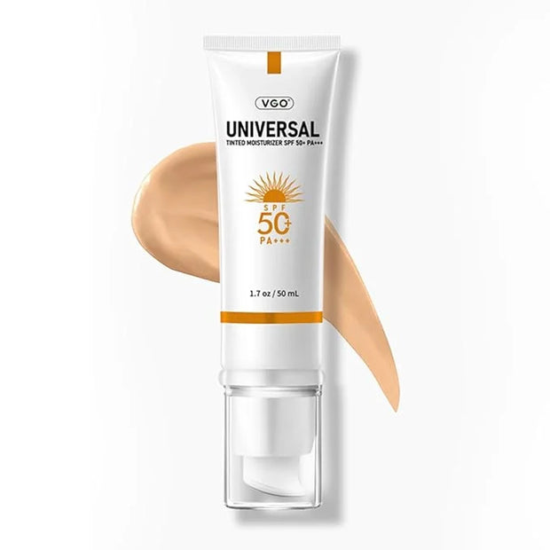 VGO Tinted Sunscreen for Face SPF 50, Hydrating Sun Essence Face Sunscreen Leaves No Sticky Feeling Travel Size Sunscreen ...