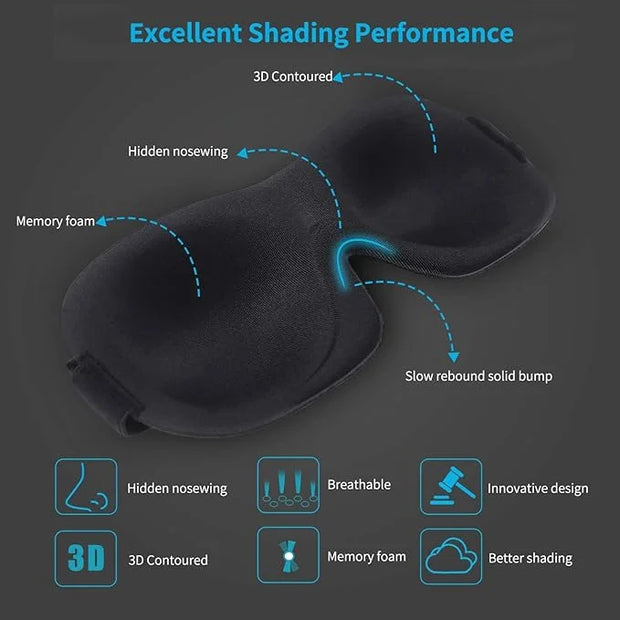 Sleep Mask 2 Pack, Invisible Alar Deep Orbit 3D Eye Mask Ultra Lightweight & Comfortable Sleeping Mask for Side Sleeper, S...