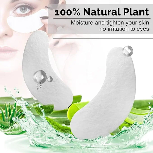 GreenLife 100 pairs 100% Naturel Eyelash Extension Under Eye Gel Pads patches kit Collagen with Aloe Vera Hydrogel Eye Pat...