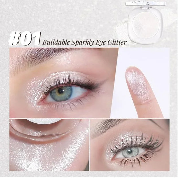 Eye shadow low saturation delicate long-lasting eye shadow palette, Monochrome Glittler Eyeshadow, pressed glitter eyeshad...