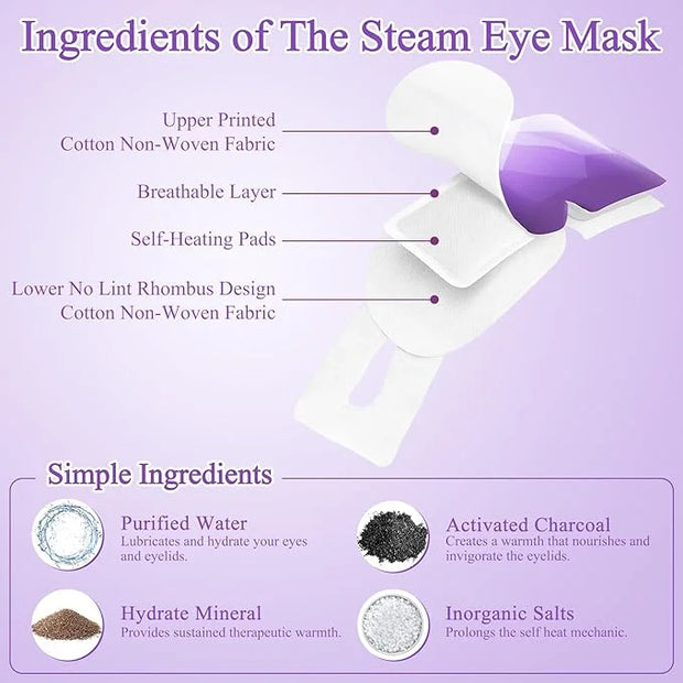 16 Packs Steam Eye Mask, Heated Eye Mask for Sleeping, Warm Compress for Eyes, Self Heating Disposal Eye Mask Comfortable ...