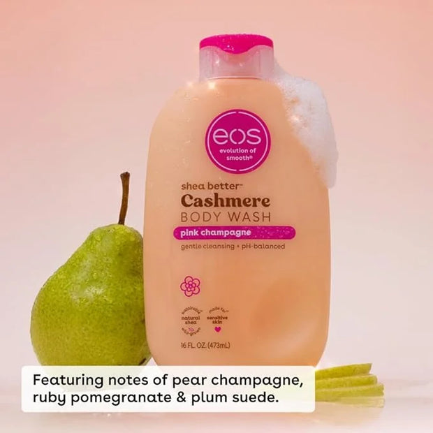 eos Shea Better Cashmere Body Wash, Pink Champagne, Moisturizing and Nourishing, pH Balanced Creamy Gel Formula, Paraben &...