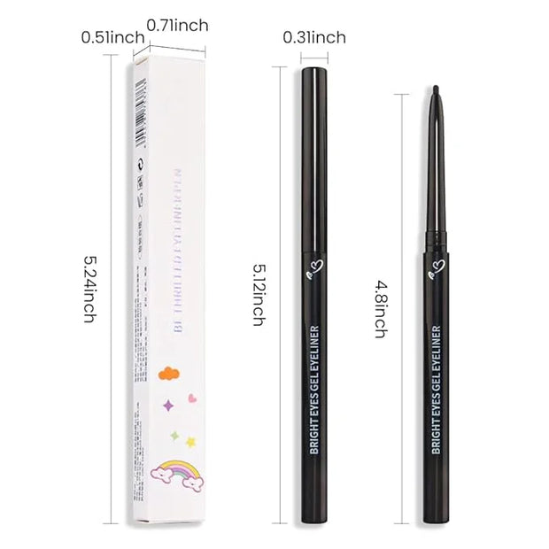 Kaely 1.5mm Skinny Gel Eyeliner Pencil,Black Cat Eye Liner Makeup Pen,Cream Smooth Eyeliner Crayon,delineador de ojos cont...