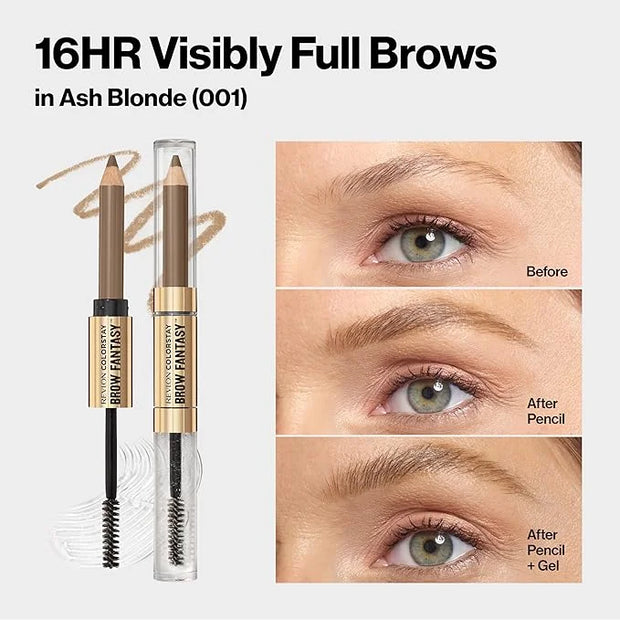 Revlon ColorStay Brow Fantasy, All In One Eyebrow Powder Pencil with Shaping Clear Gel, Gel Infused with Panthenol, Smudge...