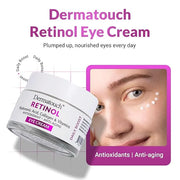 DERMATOUCH Retinol Eye Cream, 1.75 oz - Hyaluronic Acid, Peptides & Vitamins - Made in America - Product Image