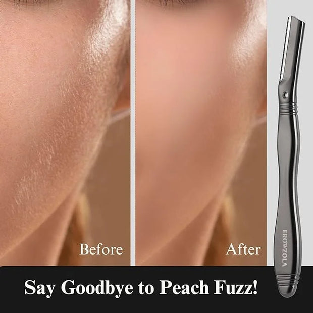 Dermaplane Razor for Women Face with 6 Refill Blades, Dermaplaning Tool Face Razors for Removes Facial Hair, Peach Fuzz, R...
