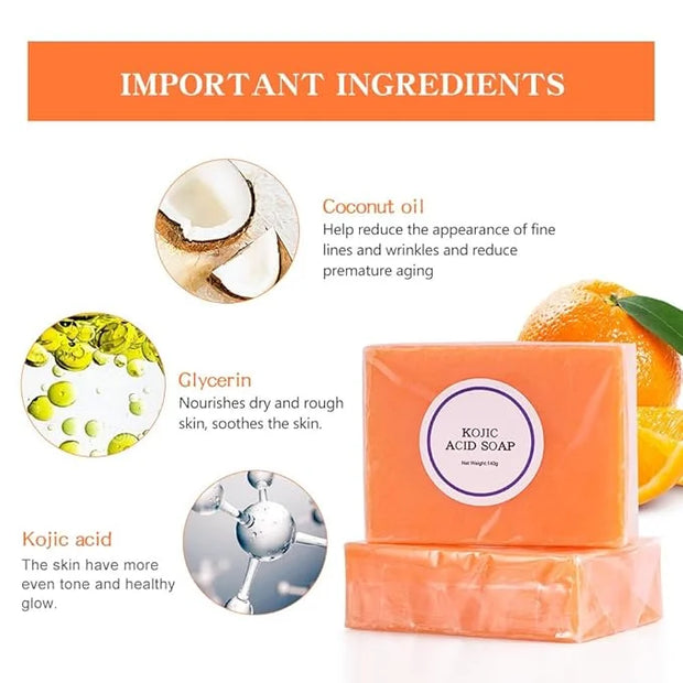 Hyaluronic Acid Eye Mask for Dark Circles and Eye Bags & Kojic Acid Soap Moisturizing Deep Cleansing for Face and Body - P...