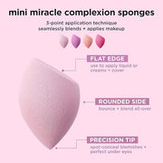 Real Techniques Mini Miracle Complexion Sponge 4 Pack, Small Makeup Blending Sponges, For Foundation & Concealer, Mini Siz...