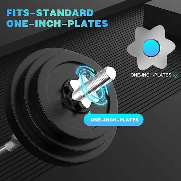 47" EZ Curl Bar Weight Lifting Bar 1-inch Curling 2 Star (300lb Weight - Product Image