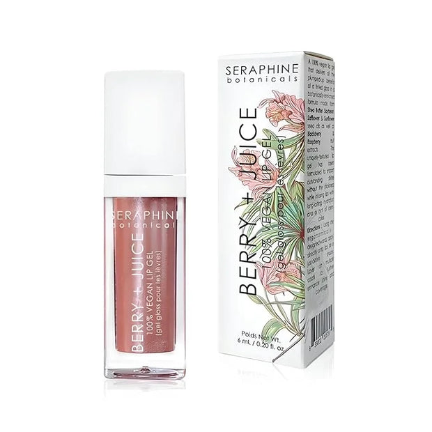 Seraphine Botanicals Berry + Juice - 100% Vegan Lip Gel Tinted Gloss 0.20 fl oz (Rose Currant) - Product Image