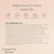 Cosmette Bright Embrace Vitamin B3 Eye Cream, Vegan Under Eye Butter for Protection & Hydration With Marula & Plum Oils, G...