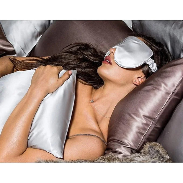 Branche Beauty Belle De Nuit Sleep Mask - Silk Eye Mask 6A Silk 22 Momme Eye Cover Sleepover Shade Blindfold Mask for Luxu...