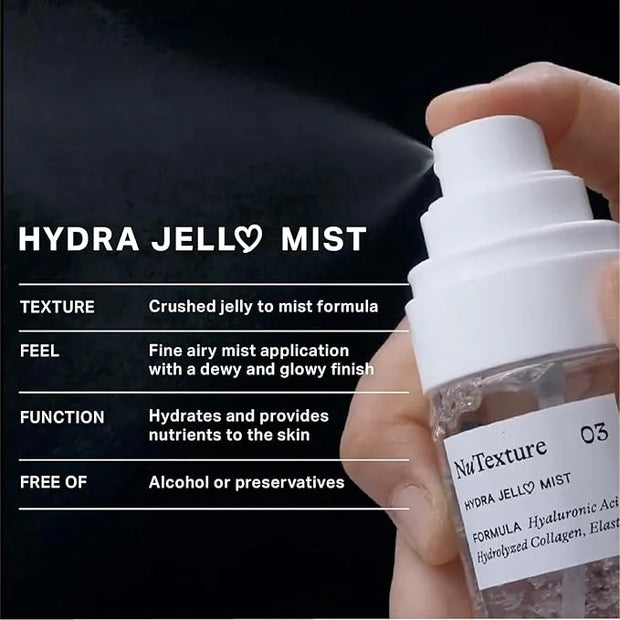 Jelloskin Hydra Jell Face Mist by AVA x NuTexture Hydrating Face Spray with Collagen, Hyaluronic Acid, Vitamin C & E - Pro...