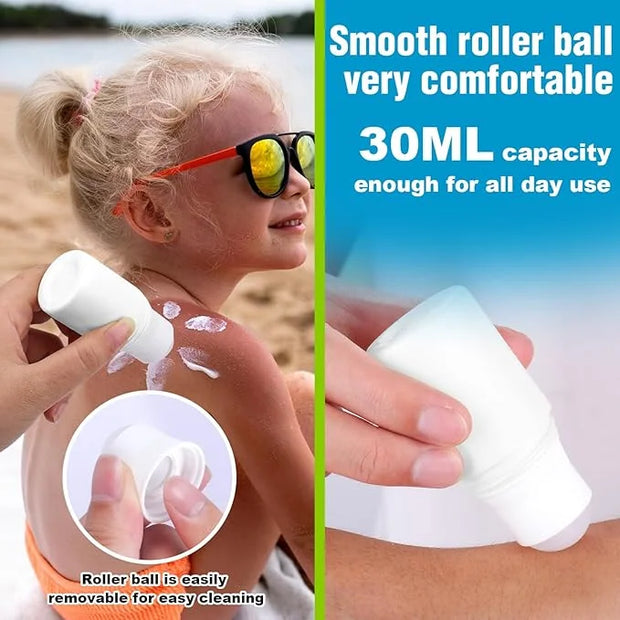 Mity rain Sunscreen Applicator for Kids, 3PCS Sunscreen Roller Bottle and Sunblock Buddy Brush Set, Buddies Sunscreen Appl...