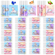 24 Pcs Unicorn Lip Balm Back Girls