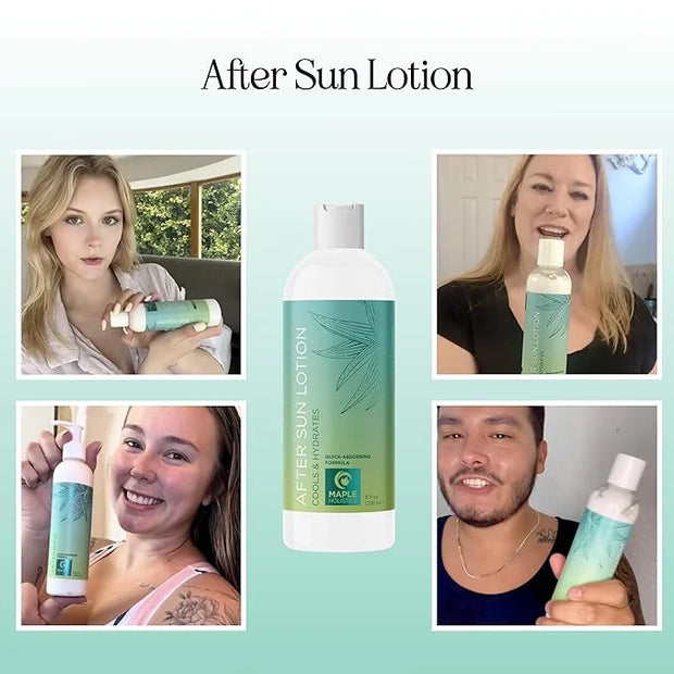 After Sun Lotion with Aloe Vera - Ultra Cooling Aloe Vera Lotion for Sunburn Hydration with Cocoa Butter & Rosehip Oil - H...