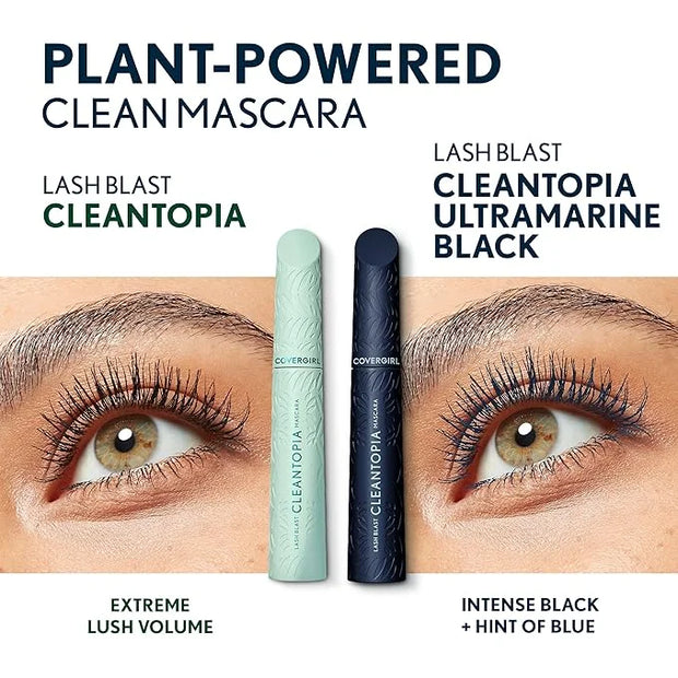 Covergirl Lash Blast Cleantopia, 820 Ultramarine Black, Mascara, Volumizing Mascara, Vegan Formula, Conditions Lashes, Cle...