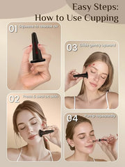 Rena Chris Facial Cupping Set & Gua Sha Facial Tool - Silicone Cupping Set & Obsidian Gua Sha Stone - Face Cupping Therapy...