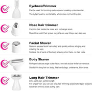 Electric Razor For Women Removal for Body Nose Hair Trimmer Face Shavers Eyebrow Legs Armpit Bikini Area Pubic Underarms P...