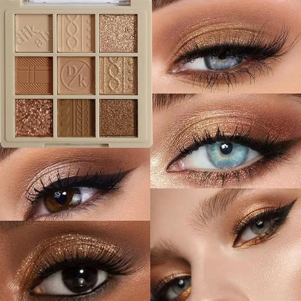 Eyeshadow Palette Makeup- 9 Colors Eyeshadow Palette Matte Shimmer Korean Natural Eye Shadow palettes Highly Pigmented Nat...