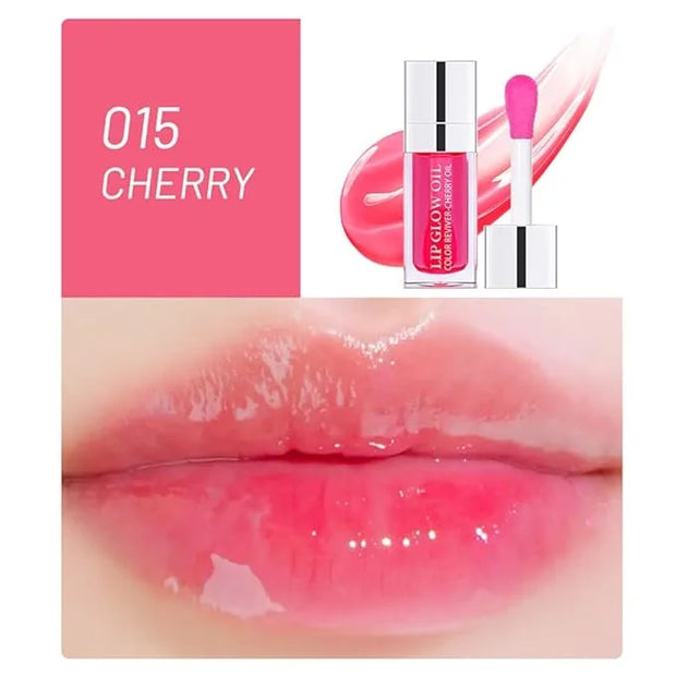 Plumping Lip Oil, Long Lasting Hydrating Gloss Tinted Balm Non-sticky Revitalizing, Tinting Care Oil for Dry (CHERRY) - Pr...
