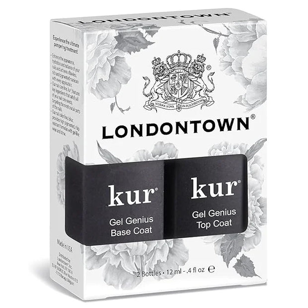 LONDONTOWN kur Gel Genius Gel-Like Set, Top Coat & Base Coat Set For Long Lasting Manicure - Product Image