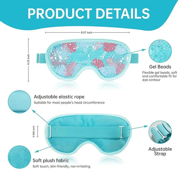 Cooling Eye Mask Cold Eye Compress Mask for Puffy Eyes, Reusable Eye Ice Pack Gel Ice Eye Mask for Tired Eyes, Eyes Surger...