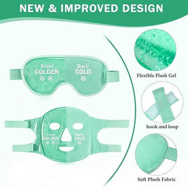 Geyoga Gel Ice Face Eye Mask Cooling Face Eye Masks for Reducing Puffiness, Dark Circles, Redness, Pain Relief, Migraine, ...