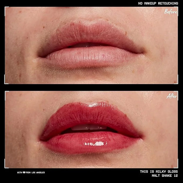 NYX PROFESSIONAL MAKEUP This Is Milky Gloss, Lip Gloss with 12 Hour Hydration, Vegan - Malt Shake (Warm Red) - Product Image