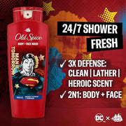 Old Spice Cleansing Body Wash for Men, 3X Defense, 24/7 Shower Fresh with Lasting Scent, 2-in-1 Body & Face Wash, Smell Li...
