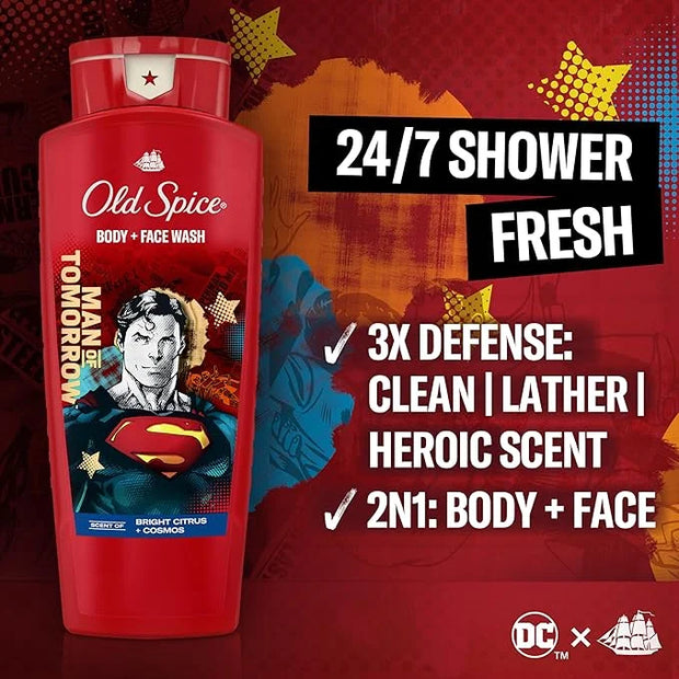 Old Spice Cleansing Body Wash for Men, 3X Defense, 24/7 Shower Fresh with Lasting Scent, 2-in-1 Body & Face Wash, Smell Li...