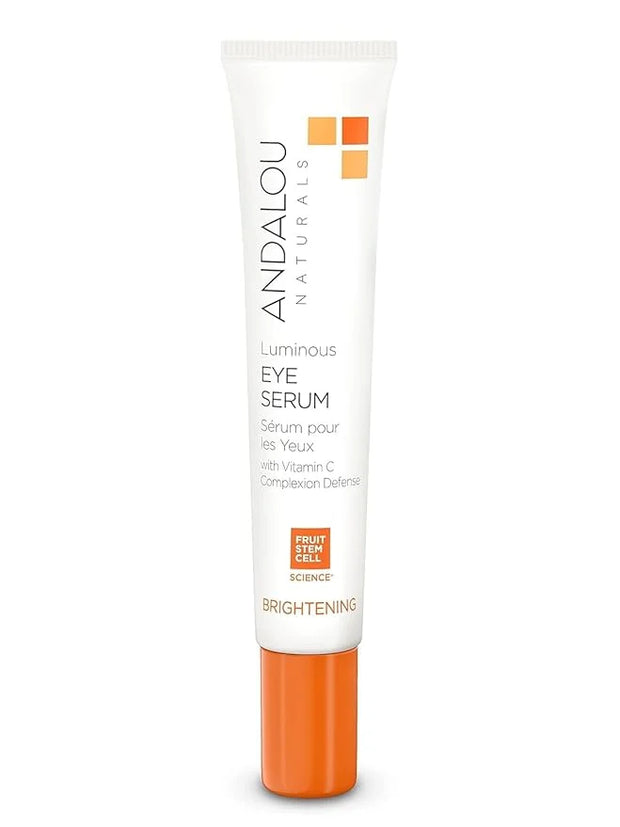 Andalou Naturals Luminous Eye Serum, Illuminating Eye Cream for Dark Circles and Puffiness, Vitamin C, Caffeine & Goji Gly...