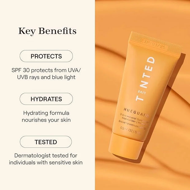Live Tinted Essentials Glow Up Set: Includes Mini Superhue Serum Stick, Mini Hueguard 3-in-1 Mineral SPF 30, and Full-size...