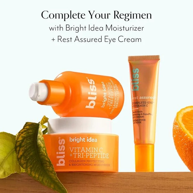 Bliss Get It Bright Duo - Bright Idea Vitamin C Moisturizer and Rest Assured Eye Cream - Brighten & Hydrate - Vegan, Clean...